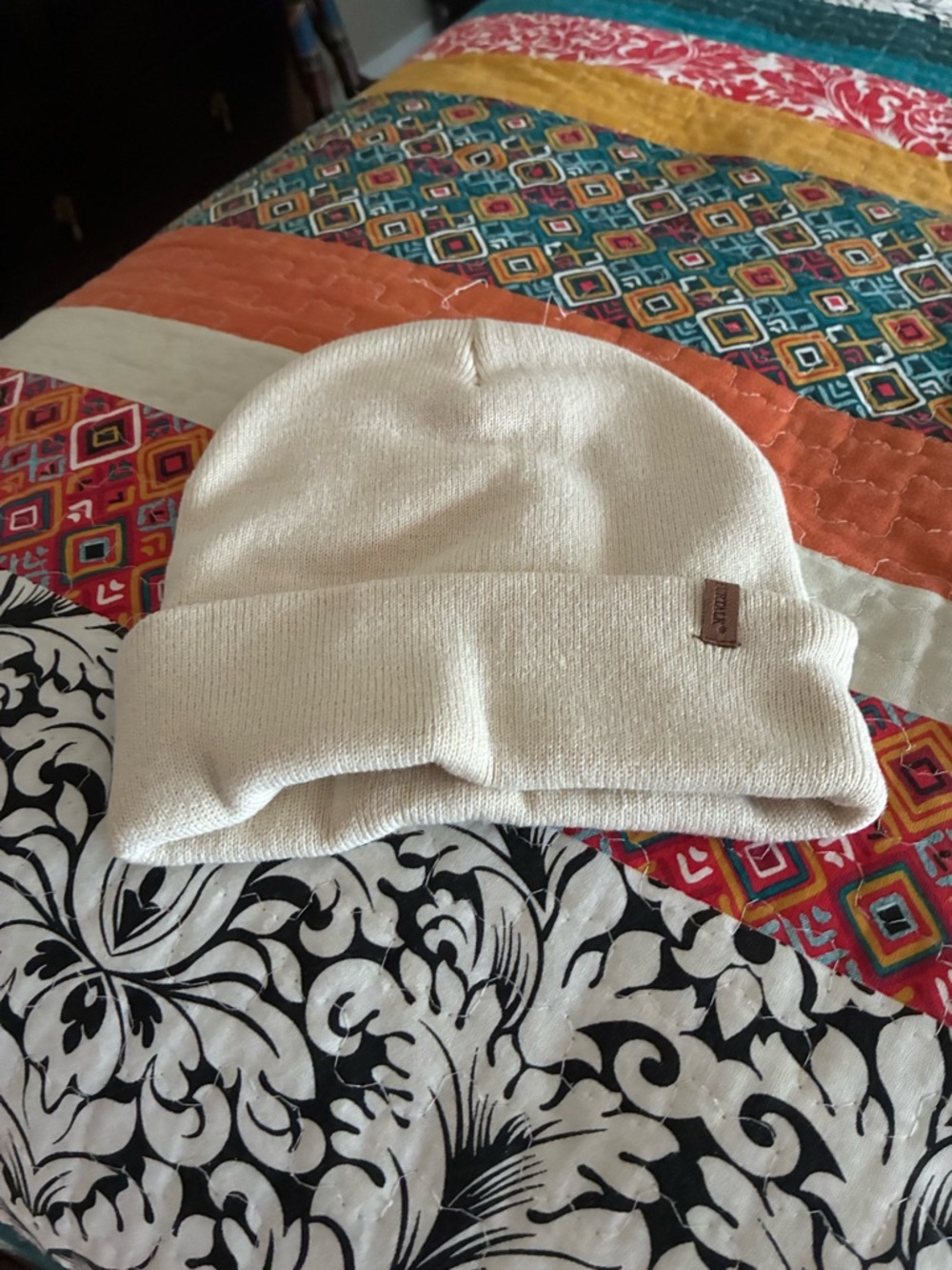 Men's Cream Knit Cuffed Beanie - Unbranded